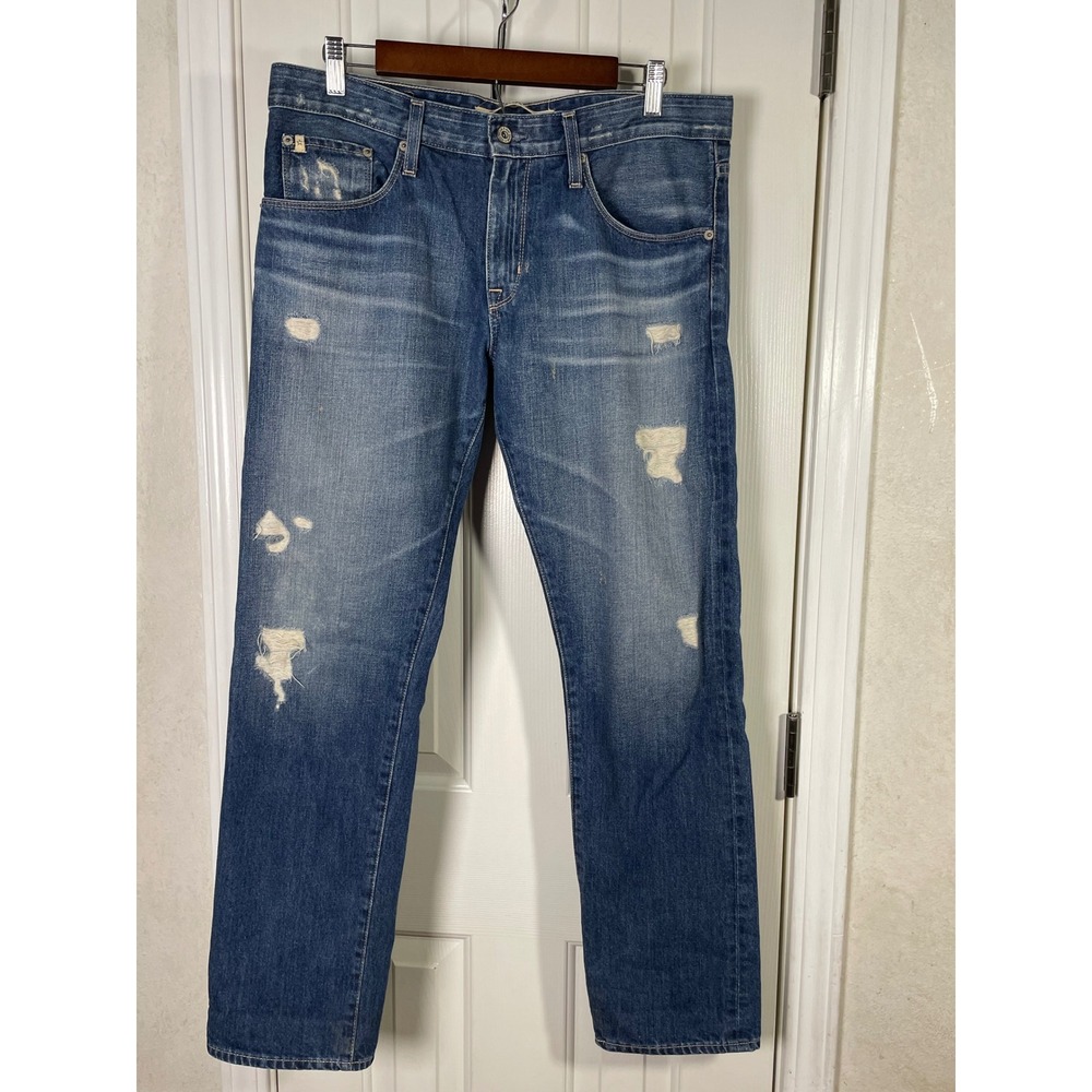 Big Star Joey Boyfriend Jeans Womens 29 Medium Wash Distressed Straight Leg
